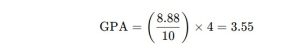 8.88 cgpa to gpa